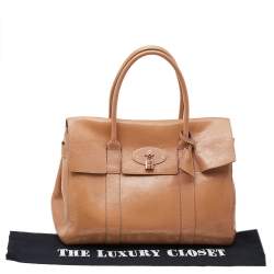Pre Owned Mulberry Beige Crinkle Leather Bayswater Satchel