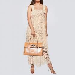 Pre Owned Mulberry Beige Crinkle Leather Bayswater Satchel