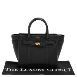 Pre Owned Mulberry Black Leather Mini Bayswater Tote