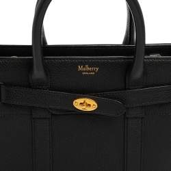 Pre Owned Mulberry Black Leather Mini Bayswater Tote