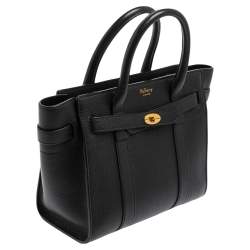 Pre Owned Mulberry Black Leather Mini Bayswater Tote