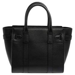 Pre Owned Mulberry Black Leather Mini Bayswater Tote