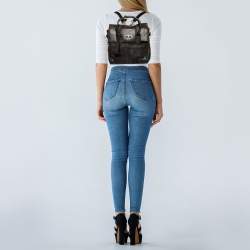 Pre Owned Mulberry Green Camo Leather Mini Cara Delevingne Backpack