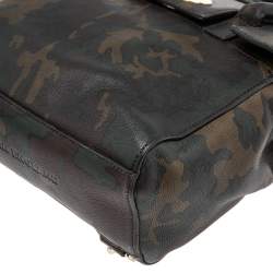 Pre Owned Mulberry Green Camo Leather Mini Cara Delevingne Backpack