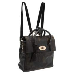 Pre Owned Mulberry Green Camo Leather Mini Cara Delevingne Backpack
