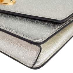 Pre Owned Mulberry Pale Gold Leather Small Darley Shoulder Bag