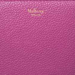 Pre Owned Mulberry Pink Leather Zip Around Compact Wallet