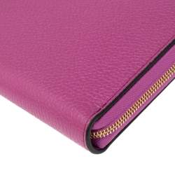 Pre Owned Mulberry Pink Leather Zip Around Compact Wallet
