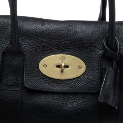 Pre Owned Mulberry Black Pebbled Leather Bayswater Satchel