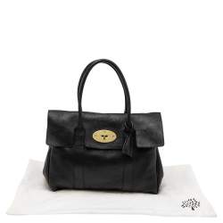 Pre Owned Mulberry Black Pebbled Leather Bayswater Satchel