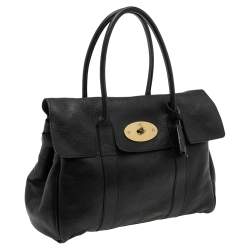 Pre Owned Mulberry Black Pebbled Leather Bayswater Satchel