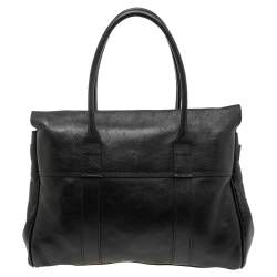 Pre Owned Mulberry Black Pebbled Leather Bayswater Satchel