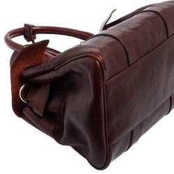 Pre Owned Mulberry Burgundy Leather Small Bayswater Satchel