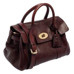 Pre Owned Mulberry Burgundy Leather Small Bayswater Satchel