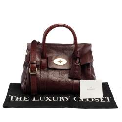 Pre Owned Mulberry Burgundy Leather Small Bayswater Satchel