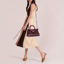 Pre Owned Mulberry Burgundy Leather Small Bayswater Satchel