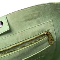 Pre Owned Mulberry Green Leather Large Willow Tote
