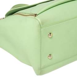 Pre Owned Mulberry Green Leather Large Willow Tote