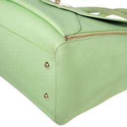 Pre Owned Mulberry Green Leather Large Willow Tote