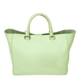 Pre Owned Mulberry Green Leather Large Willow Tote