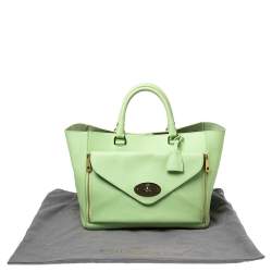 Pre Owned Mulberry Green Leather Large Willow Tote