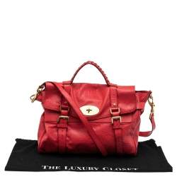 Pre Owned Mulberry Coral Pink Leather Oversized Alexa Satchel