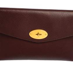 Pre Owned Mulberry Burgundy Leather Darley Cosmetic Pouch