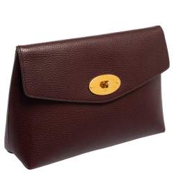 Pre Owned Mulberry Burgundy Leather Darley Cosmetic Pouch
