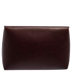 Pre Owned Mulberry Burgundy Leather Darley Cosmetic Pouch