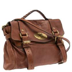 Pre Owned Mulberry Brown Leather Small Alexa Satchel