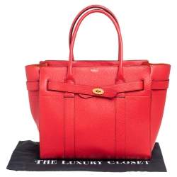 Pre Owned Mulberry Red Grained Leather Bayswater Tote