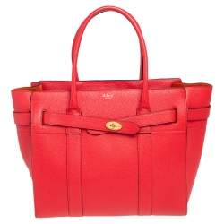 Pre Owned Mulberry Red Grained Leather Bayswater Tote