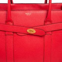 Pre Owned Mulberry Red Grained Leather Bayswater Tote