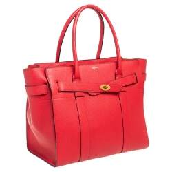 Pre Owned Mulberry Red Grained Leather Bayswater Tote