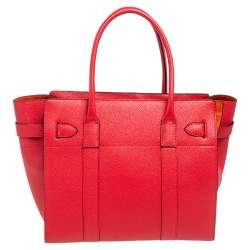 Pre Owned Mulberry Red Grained Leather Bayswater Tote