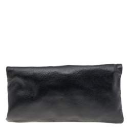 Pre Owned Mulberry Black Leather Daria Fold Over Clutch