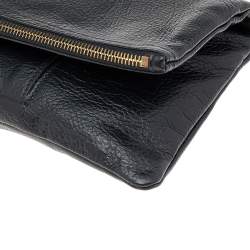 Pre Owned Mulberry Black Leather Daria Fold Over Clutch