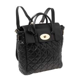 Pre Owned Mulberry Black Quilted Leather Cara Delevingne Convertible Bag