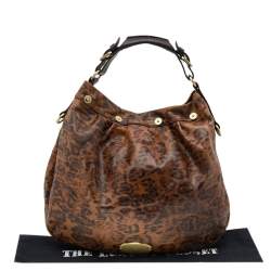 Mulberry Brown Leopard Print Leather Mitzy Hobo