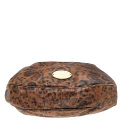 Mulberry Brown Leopard Print Leather Mitzy Hobo