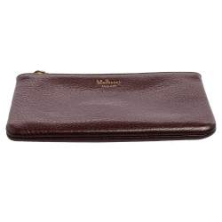 Pre Owned Mulberry Burgundy Leather Zip Coin Pouch