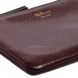 Pre Owned Mulberry Burgundy Leather Zip Coin Pouch