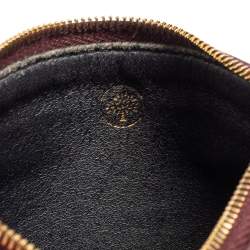 Pre Owned Mulberry Burgundy Leather Zip Coin Pouch