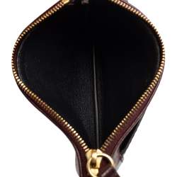 Pre Owned Mulberry Burgundy Leather Zip Coin Pouch