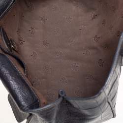 Pre Owned Mulberry Black Croc Embossed Leather Bayswater Satchel