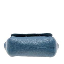 Pre Owned Mulberry Blue Leather Mini Lily Crossbody Bag