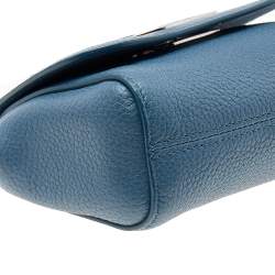 Pre Owned Mulberry Blue Leather Mini Lily Crossbody Bag