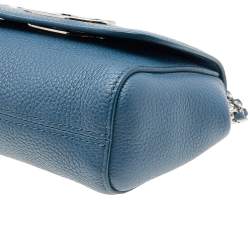 Pre Owned Mulberry Blue Leather Mini Lily Crossbody Bag