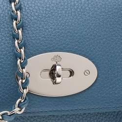 Pre Owned Mulberry Blue Leather Mini Lily Crossbody Bag