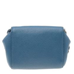 Pre Owned Mulberry Blue Leather Mini Lily Crossbody Bag